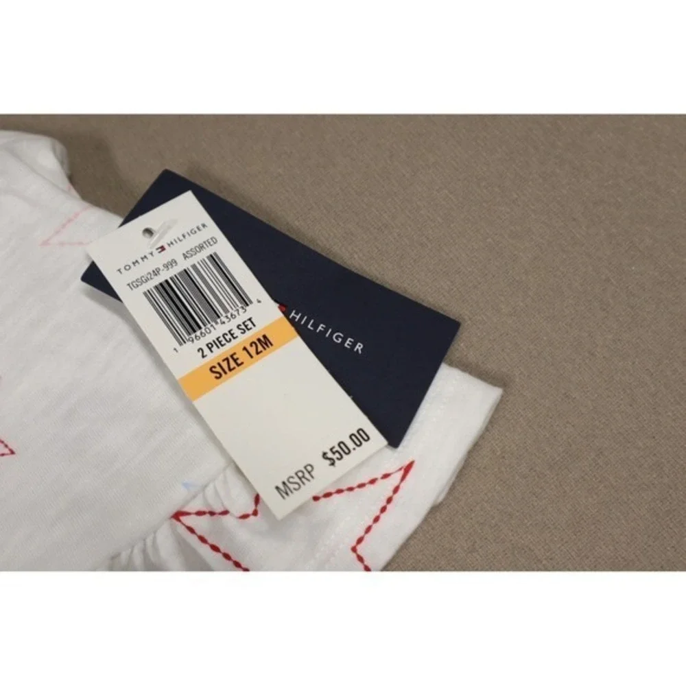 Tommy Hilfiger Baby Girls Stars Babydoll Tunic and Shorts Set - White - Size 12M